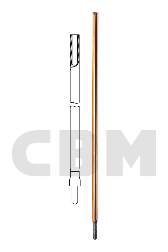 Vertical copper-bonded forged rod with sealing-strengthening bush, Cu 0.250 mm