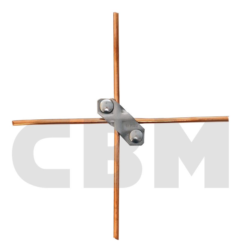 Skew wire-to-wire (conductor-to-conductor) clamp with two M8 carriage bolts